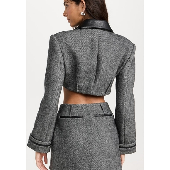 JONATHAN SIMKHAI Cropped Wool Blazer Size 4 - Picture 4 of 16